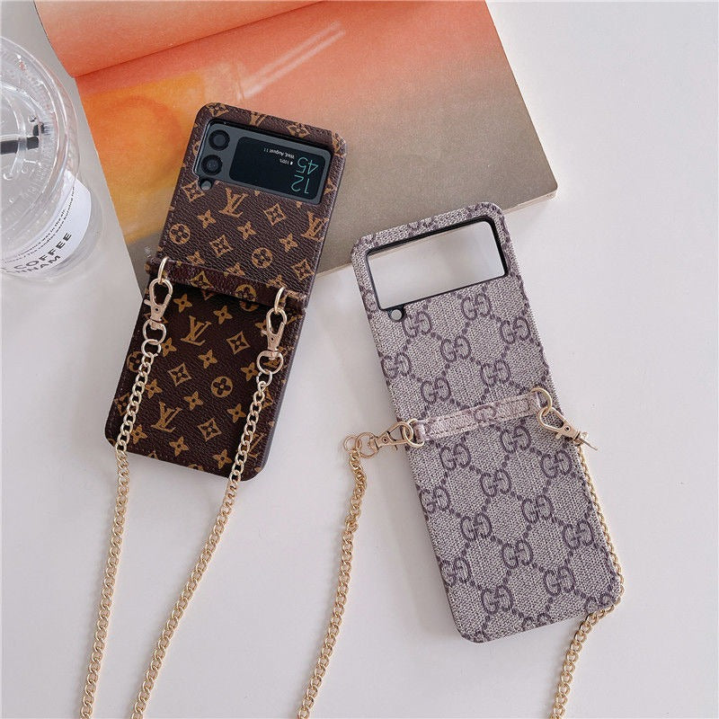 Samsung Galaxy Z Flip 4 Luxury Brand PU Leather Case Cover With