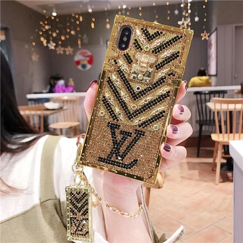 Luxury Classic Leather Square Case Cover For iPhone 15 Pro Max 14