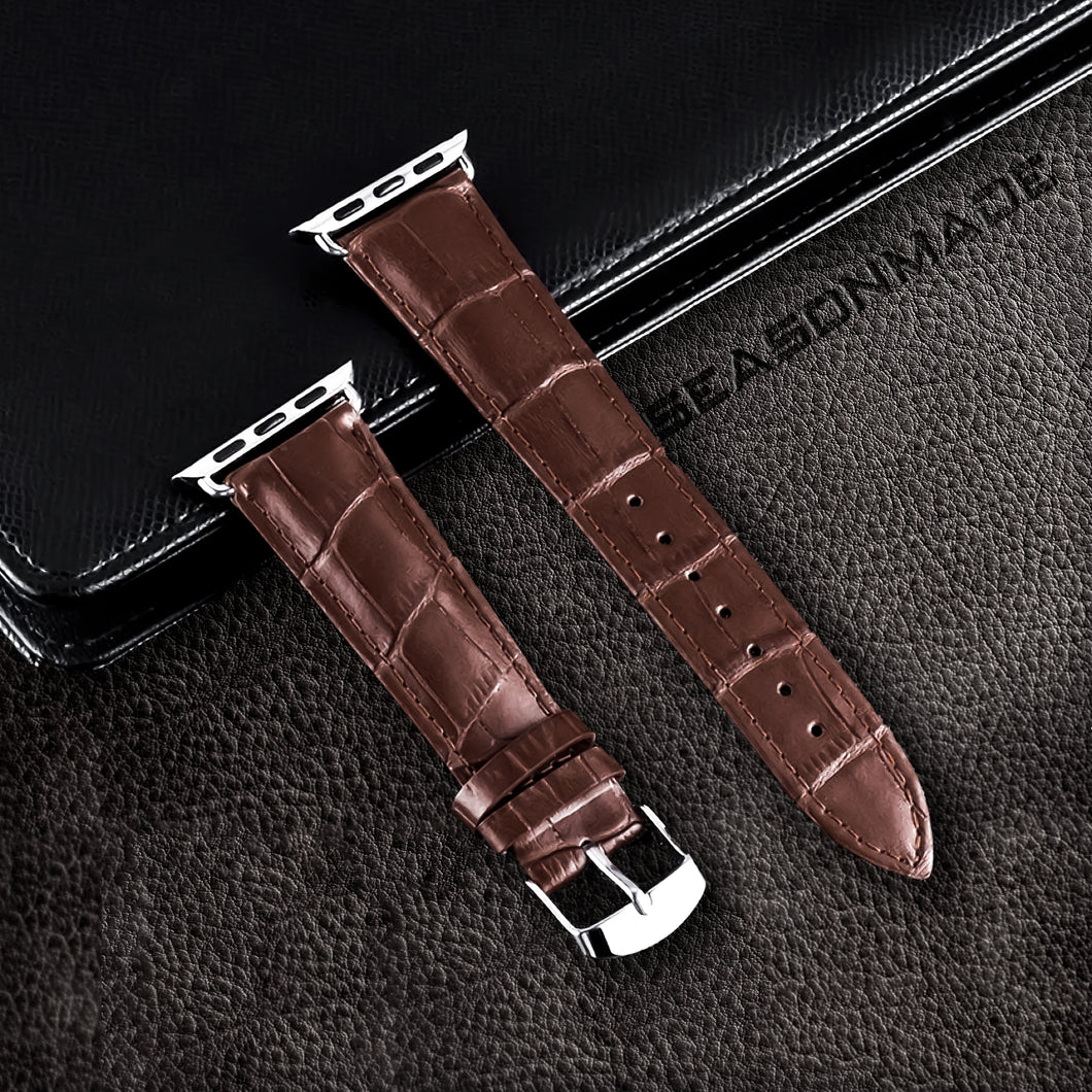 Apple Watch Genuine Brown Leather Strap Series 1 2 3 4 5 6 7 8 9 SE 7 8 9 SE SE 2 Gen Ultra/Ultra 2