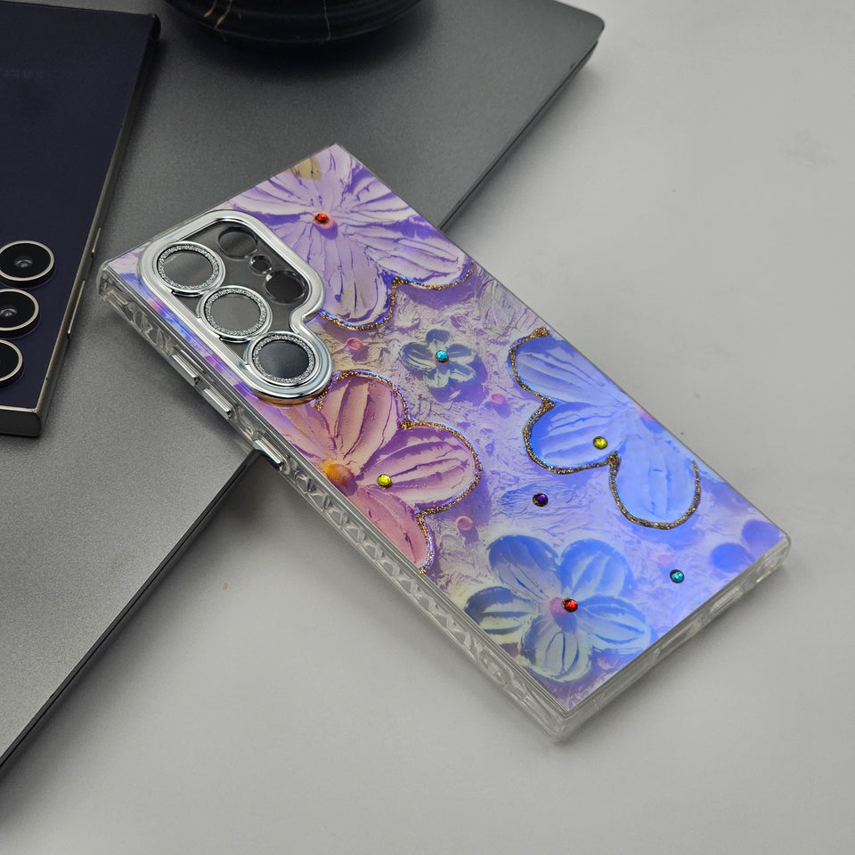 Samsung Galaxy S25 Ultra 3D Floral Painting Shimmer Case