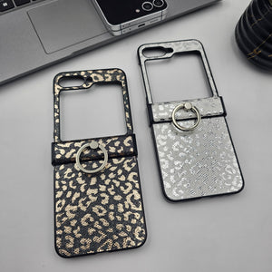 Samsung Galaxy Z Flip 5 Leopard Pattern Hinge Protection Case