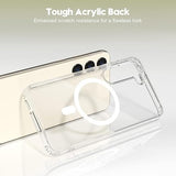 Samsung Galaxy S25 Magnetic Magsafe Transparent Case Charging Ring