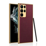 Samsung Galaxy S23 Ultra Luxury Chrome Plated Soft Silicone Leather Case Cover Clearance Sale