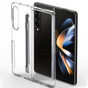 Samsung Galaxy Z Fold 4 Transparent Crystal Hard Shell Cover Case With S-Pent Slot