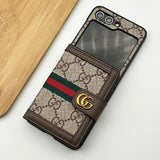 Samsung Galaxy Z Flip 5 Luxury Brand GG Wallet Case Cover