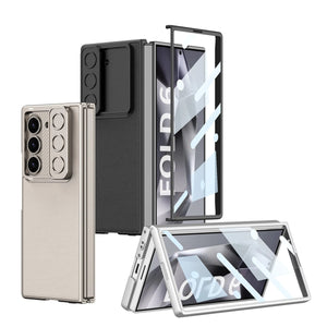 Samsung Galaxy Z Fold 6 Leather Cover With Camera Protective Shetter