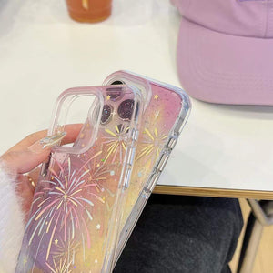 iPhone Sparkle Burst Shimmer Case With Pearl Strap Holder