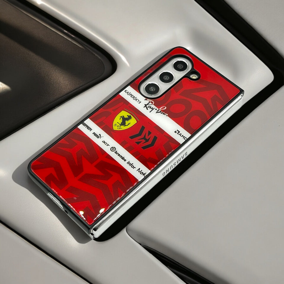 Samsung Galaxy Z Fold 5 Luxury Sports Car Glass Case Cover
