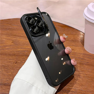 iPhone 15 Series Metal Stand Hybrid Non-Yellowing Case with Camera Protection Rings Clearance Sale