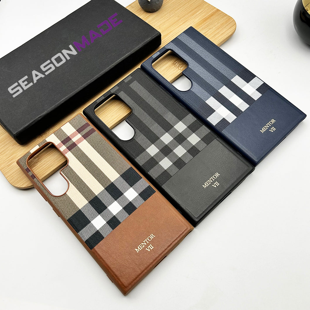 Samsung Galaxy S24 Ultra Chequered Leather Luxury Case Clearance Sale