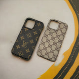 iPhone Luxury Brand Pattern PU Leather Case Cover