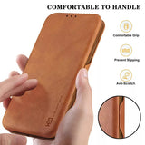 Shell Style Leather iPhone 13 Mini Flip Cover With Card Holder Brown Clearance Sale