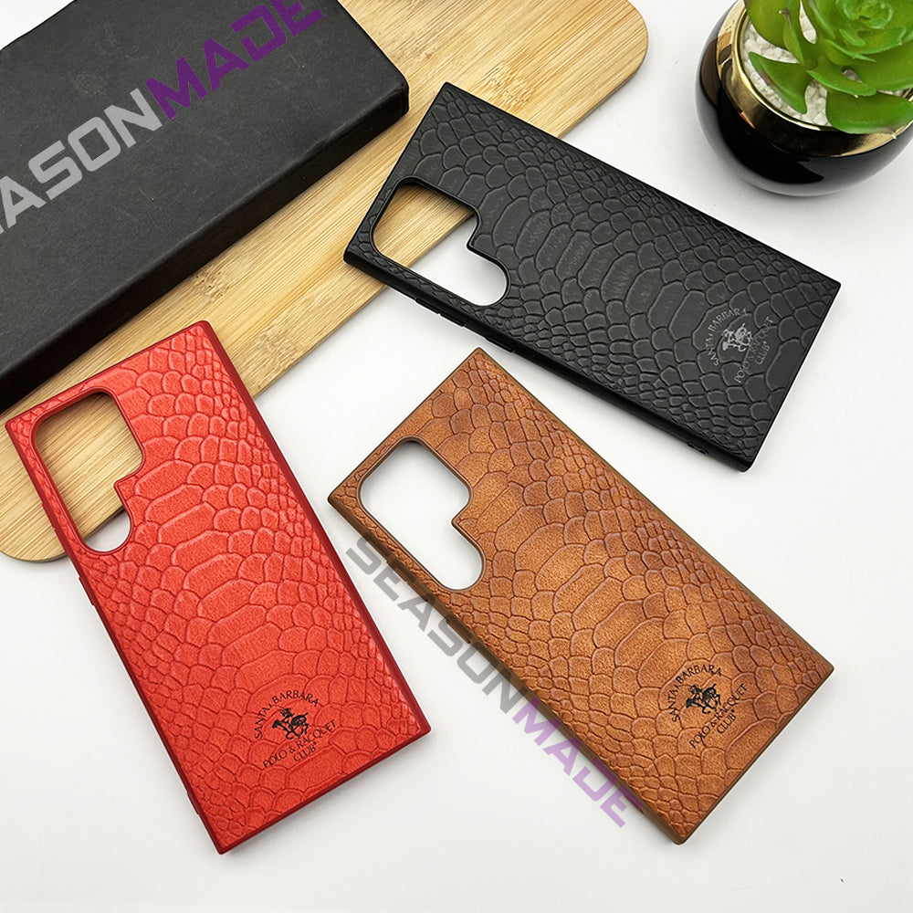 Samsung Galaxy S23 Ultra Santa Barbara Polo Leather Croc Pattern Case Cover Clearance Sale