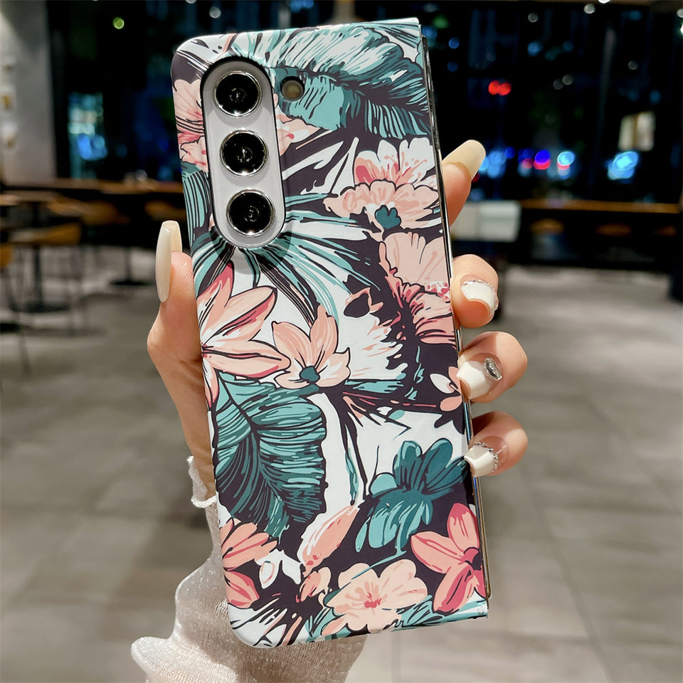 Samsuns Galaxy Z Fold 5 Ultra Thin Floral Hard Shell Case Cover