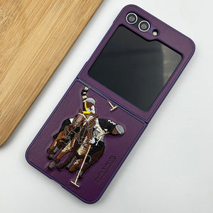 Samsung Galaxy Z Flip 5 Santabarbara Polo Jockey Leather Stitched Case