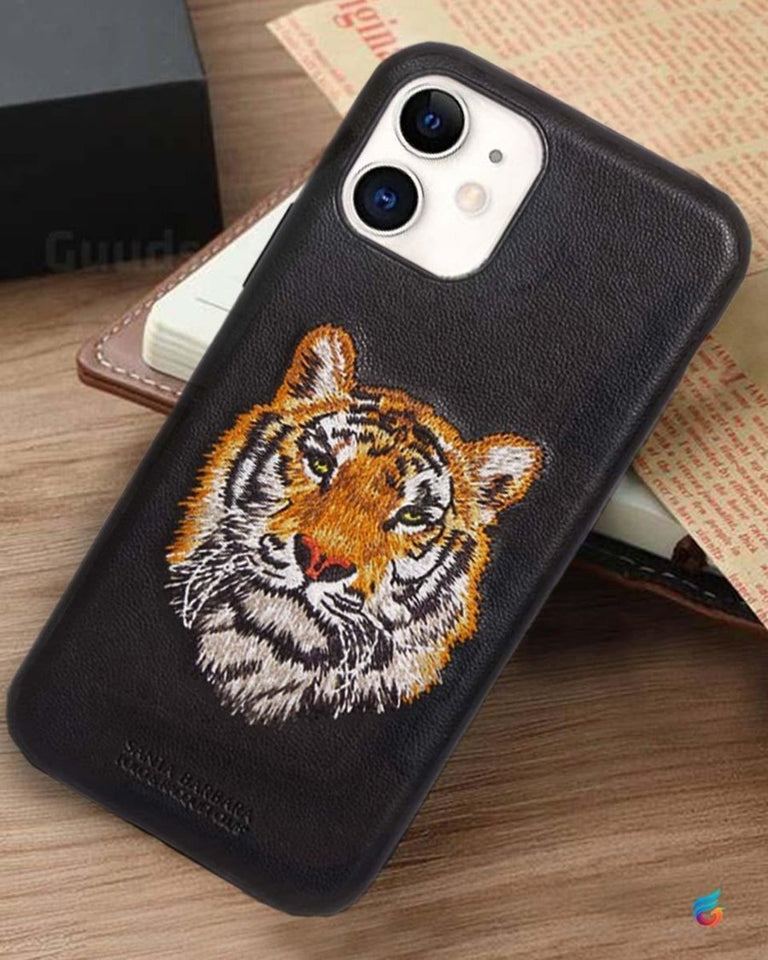 iPhone Luxury Santa Barbara Leather Savana Tiger Case Clearance Sale