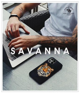 iPhone Luxury Santa Barbara Leather Savana Tiger Case Clearance Sale