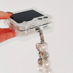 Samsung Galaxy Z Flip 6 Cloud Rain Case With Pearl Holder