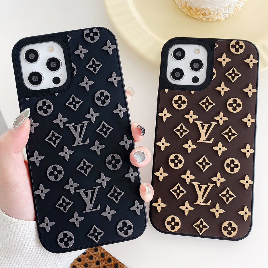 iPhone 15 Series Luxury Brand 3D Pattern Silicone Case Cover