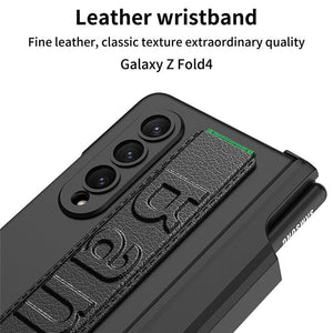 Samsung Galaxy Z Fold 4 Kicktand Wristband Case Pen Holder & Front Screen Guard Clearance Sale