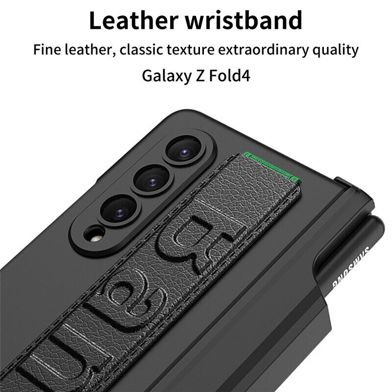 Samsung Galaxy Z Fold 4 Kicktand Wristband Case Pen Holder & Front Screen Guard Clearance Sale