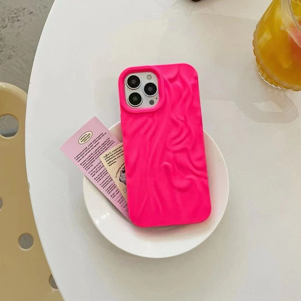 iPhone Neon Fluorescent Pleated Wavy Design Case Cover