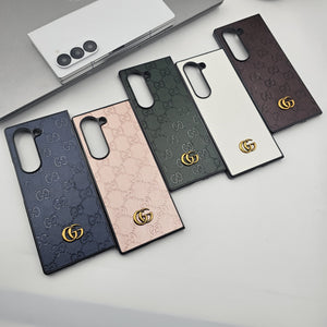 Samsung Galaxy Z Fold 6 Luxury Brand GG Leather Case