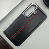 Samsung Galaxy S23 FE Centre Stitched Leather Case Inside Velvet