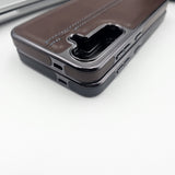 Samsung Galaxy S24 FE Centre Stitched Leather Case Inside Velvet