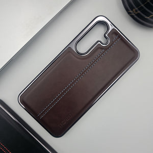 Samsung Galaxy S24 FE Centre Stitched Leather Case Inside Velvet