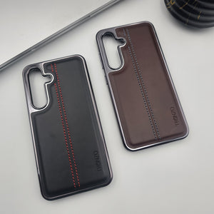 Samsung Galaxy S23 FE Centre Stitched Leather Case Inside Velvet