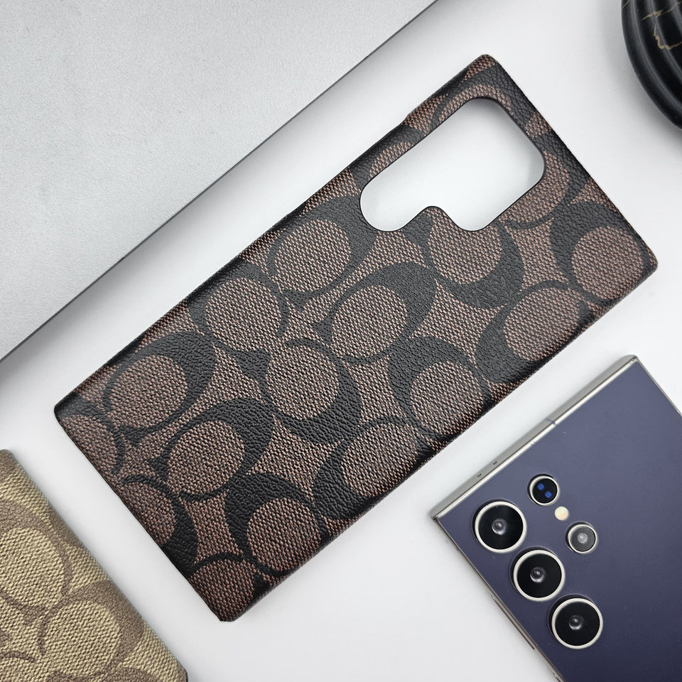 Samsung Galaxy S25 Ultra Luxury Brand Pattern CC PU Leather Case Cover