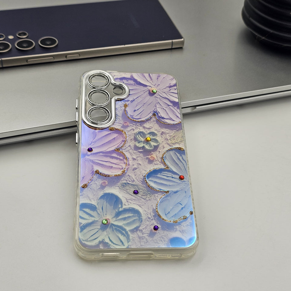 Samsung Galaxy S25 3D Floral Painting Shimmer Case