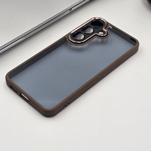 Samsung Galaxy S25 Smokey Finish Transparent Metal Camera Bump Case