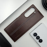 Samsung Galaxy Z Fold 6 Centre Stitched Leather Case Inside Velvet