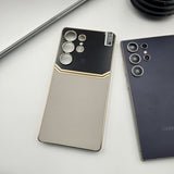 Samsung Galaxy S25 Ultra Gold Plated Gloss & Leather Combination Case