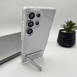 Samsung Galaxy S25 Plus Crystal Clear Hybrid Case With Metal Stand