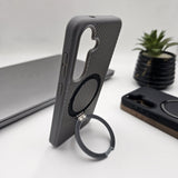 Samsung Galaxy S24 Plus Carbon Fibre With Magnetic Magsafe Ring Stand Case