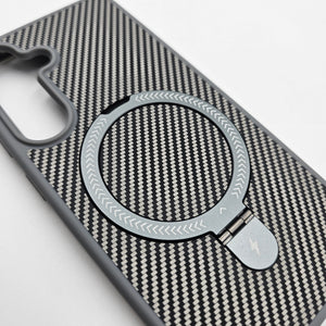 Samsung Galaxy S24 Plus Carbon Fibre With Magnetic Magsafe Ring Stand Case