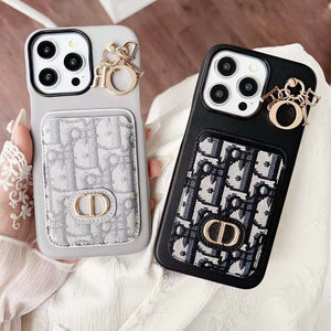 iPhone 15 Pro Max Luxury CD Leather Case Embroidery Wallet Case Clearance Sale