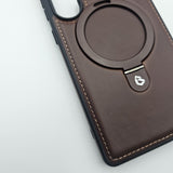 Samsung Galaxy S25 Ultra Leather Case With Magnetic Magsafe Ring Stand