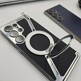 Samsung Galaxy S25 Ultra Luxury Electroplate Leather Case Detachable Stand