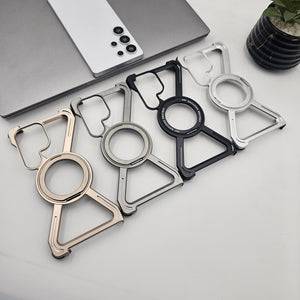 Samsung Galaxy S25 Ultra X Shape Metal Magnetic Magsafe Case Ringstand