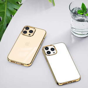 iPhone 15 Series Crystal Clear Chrome Electroplated Bumper Case Cover