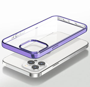 iPhone 15 Series Crystal Clear Chrome Electroplated Bumper Case Cover