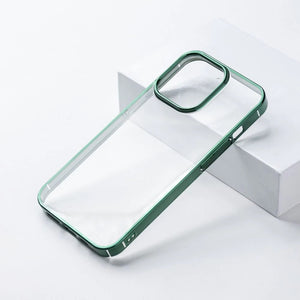 iPhone 15 Series Crystal Clear Chrome Electroplated Bumper Case Cover