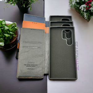 Samsung Galaxy S24 Ultra i make PU Leather Flip Card Slot Soft Magnetic Closure Case Cover