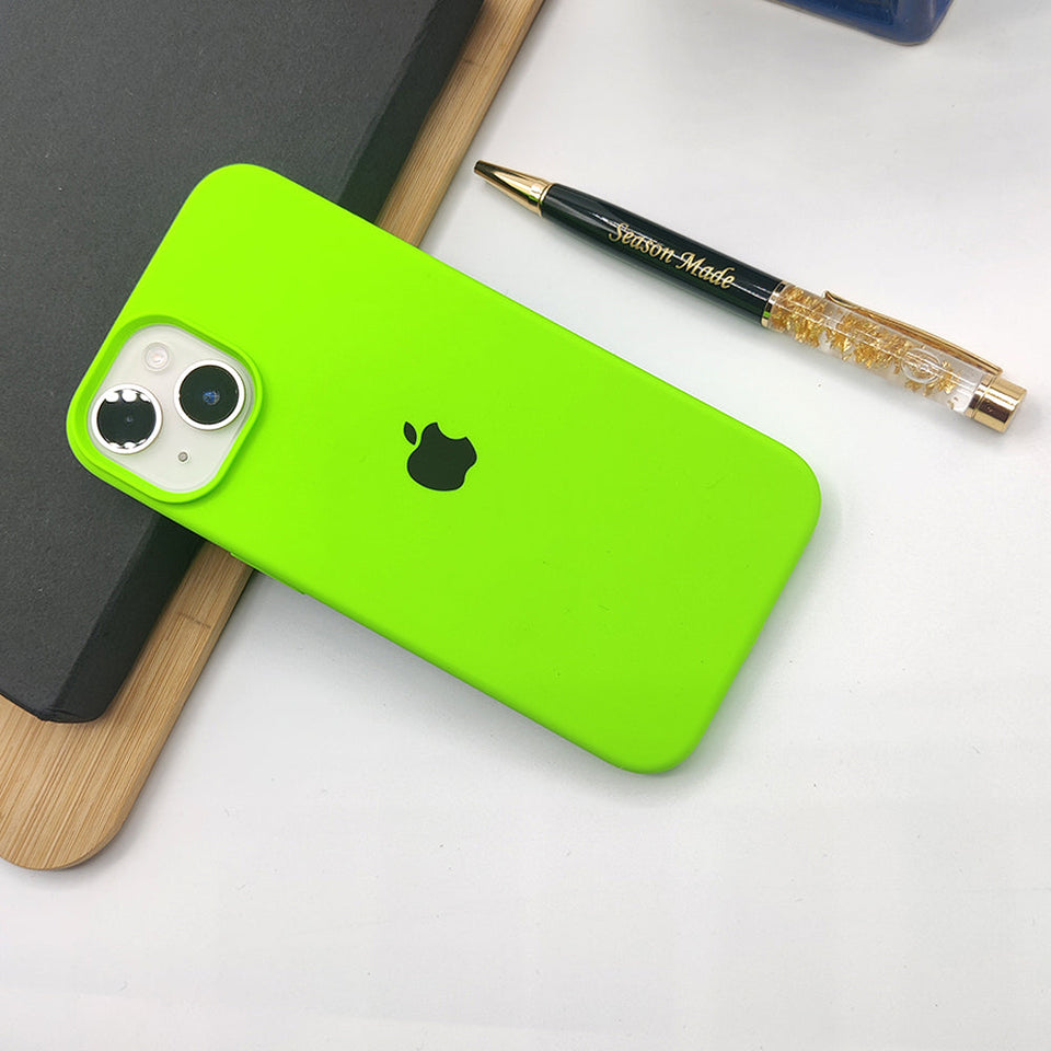 iPhone 16 Series Liquid Silicone Case Cover Neon Green