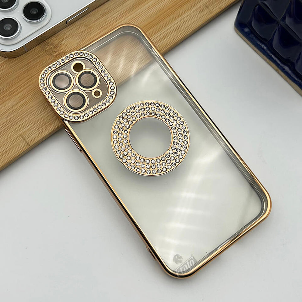 iPhone 14 Pro Logo Gold Diamond Show Silicone Case Case Clearance Sale