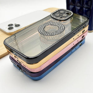 iPhone 14 Pro Logo Gold Diamond Show Silicone Case Case Clearance Sale